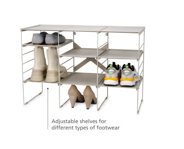 Level Plus Adjustable Shoe Rack Triple Fackelmann Housewares